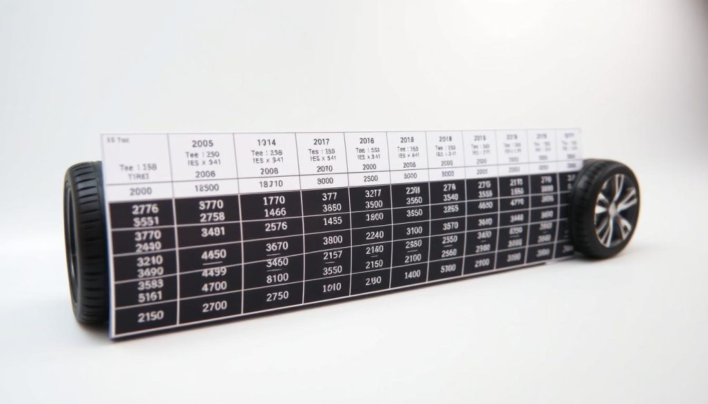Camry tire size chart