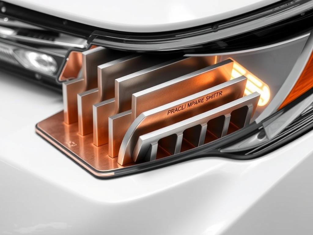 Close-up of heat sink design on premium LED headlights for Toyota Prius 2025 Close-up of heat sink design on premium LED headlights for Toyota Prius 2025