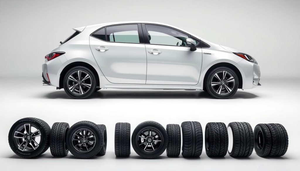 Corolla Hatchback tire size comparison