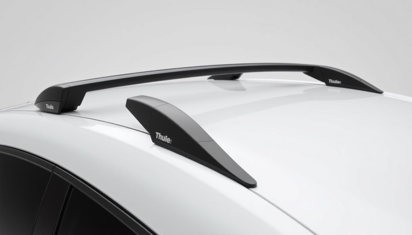 Thule WingBar Evo roof rack installed on a 2025 Toyota Prius