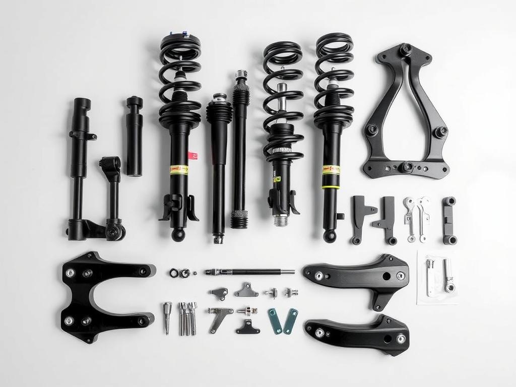 Toyota Sequoia suspension lift kit components laid out