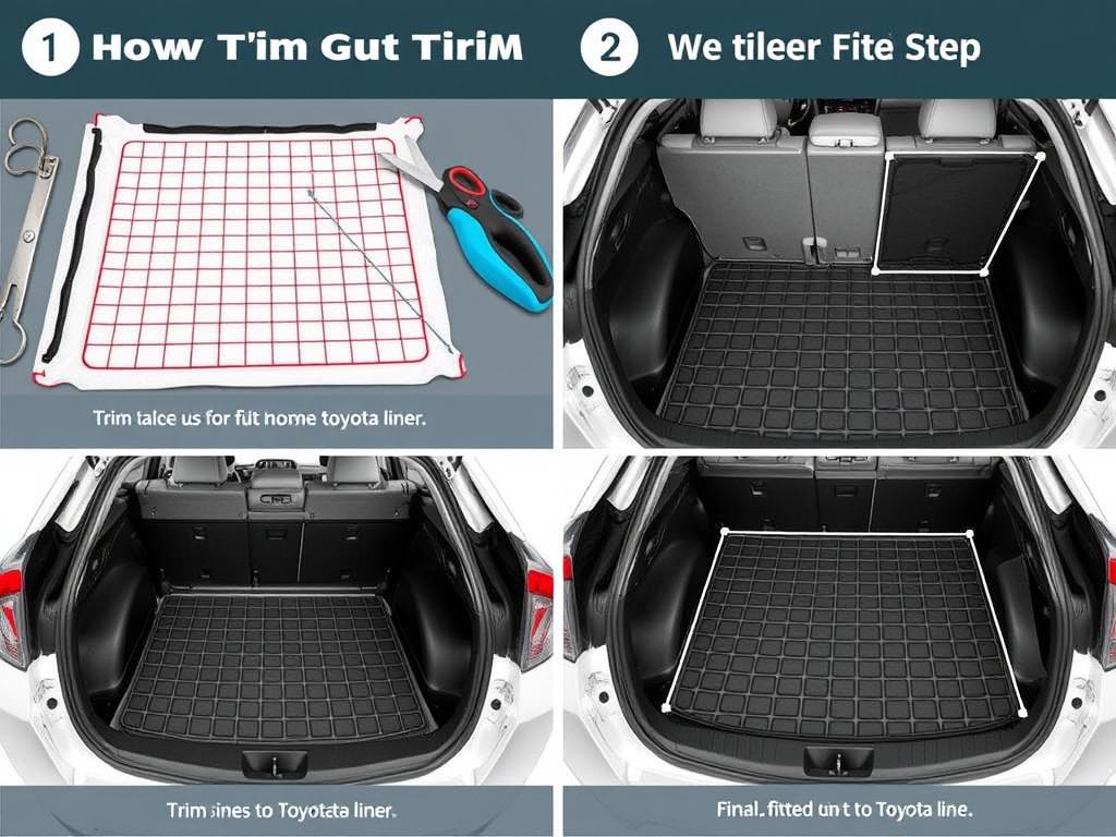 Trimming process of Motor Trend FlexTough to fit Toyota Prius cargo area Trimming process of Motor Trend FlexTough to fit Toyota Prius cargo area