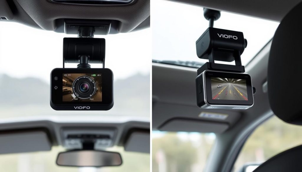 VIOFO A129 Pro Duo 4K dash cam mounted in Toyota Land Cruiser with front and rear camera views VIOFO A129 Pro Duo 4K dash cam mounted in Toyota Land Cruiser with front and rear camera views