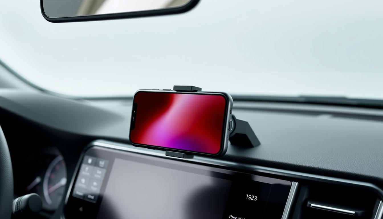 Toyota C-HR dashboard with phone mount installed