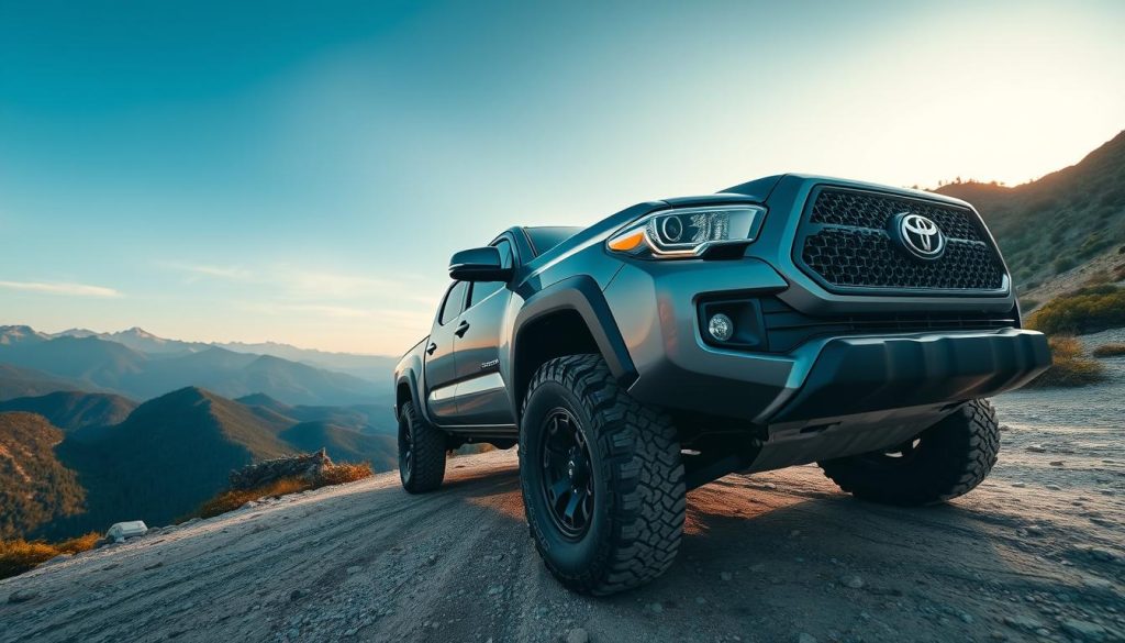 Toyota Tacoma with BFGoodrich All-Terrain T/A KO2 tires on mountain trail