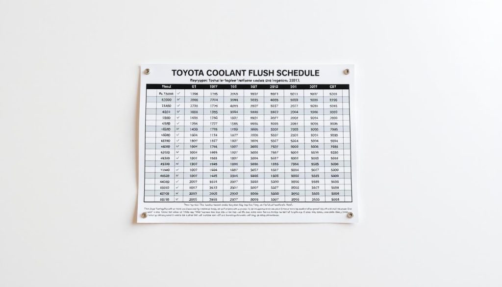 Toyota coolant flush schedule chart