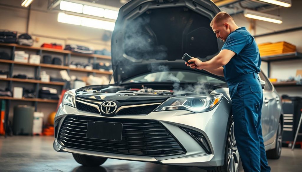 Toyota smoking exhaust repair