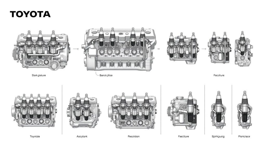 Toyota spark plug locations in different engine types